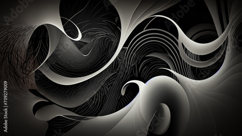 Abstract liquid smoke wallpaper in black, white and grayscale 4K