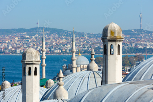 Eminonu Yeni Cami or New Mosque view from Suleymaniye district photo