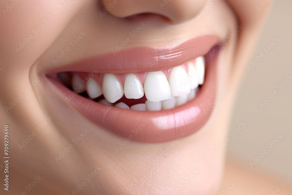 Fototapeta premium smiling woman with dental veneers