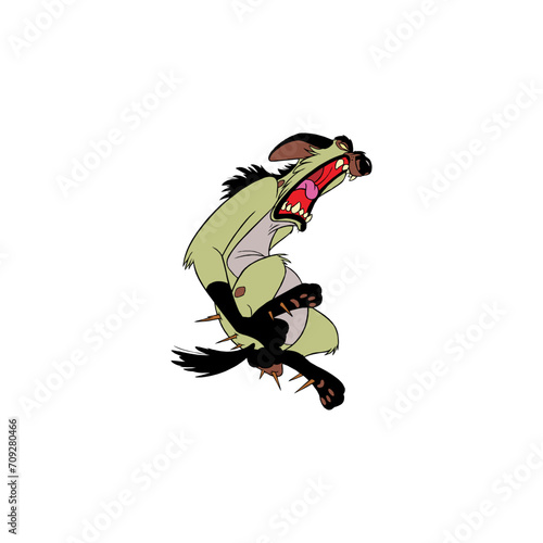 hyena miniature animal isolated on white background.