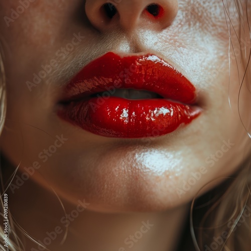 Сlose up view of woman lips.