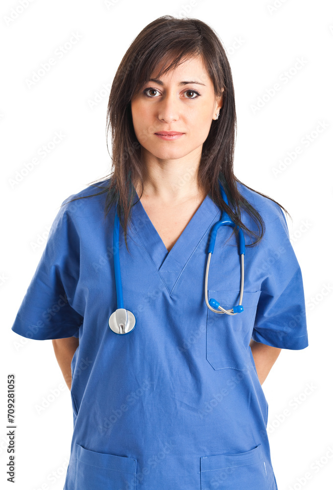 Confident female healthcare professional in scrubs Confident female healthcare professional in scrubs