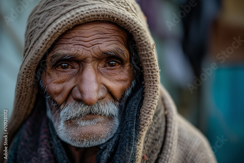 old man's face in rajasthan