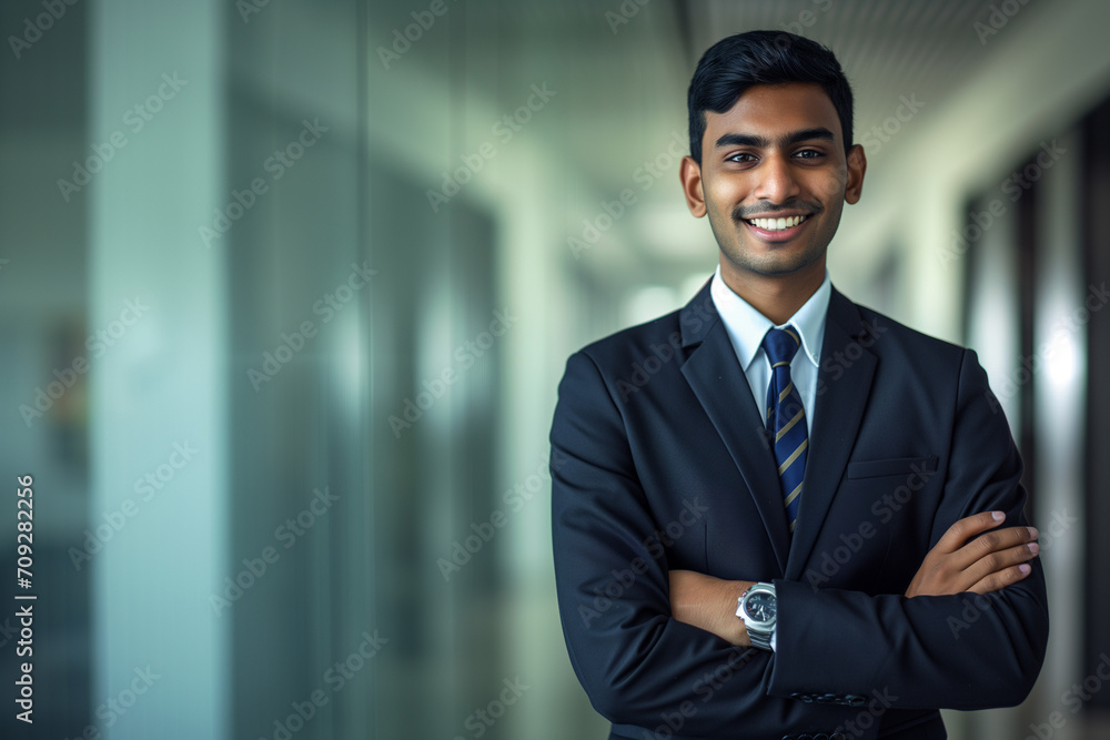 man dressed in suit smiling with arms folded man dressed in suit smiling with arms folded