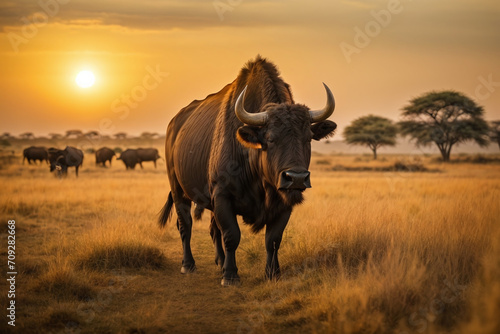 buffalo in the sunset © Magic Art