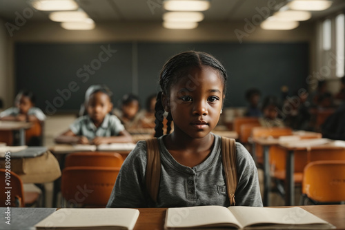 american child studying in classroom © Magic Art