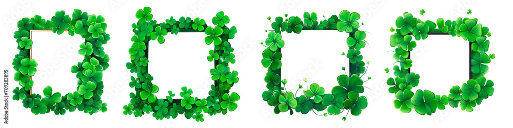 A clover frame on a transparent background. St. Patrick's Day decor. Clipart on a transparent background A clover frame on a transparent background. St. Patrick's Day decor. Clipart on a transparent background