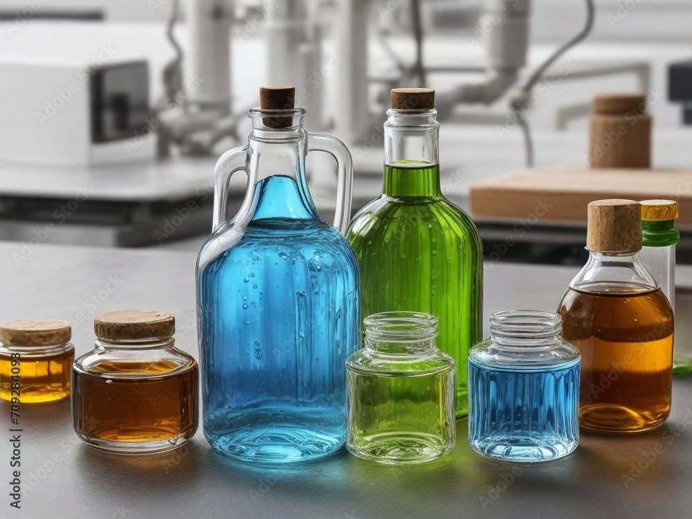 Close up of bottles on a conveyor belt in a factory. Close up of bottles on a conveyor belt in a factory.