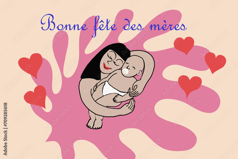 Mother's day card with child Mother's day card with child