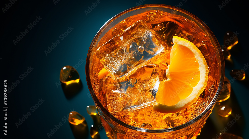 cold drink with ice in glass cold drink with ice in glass