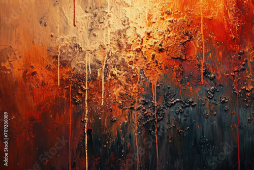 Bold Red Abstract, Dark Orange and Light Gold Elegance
