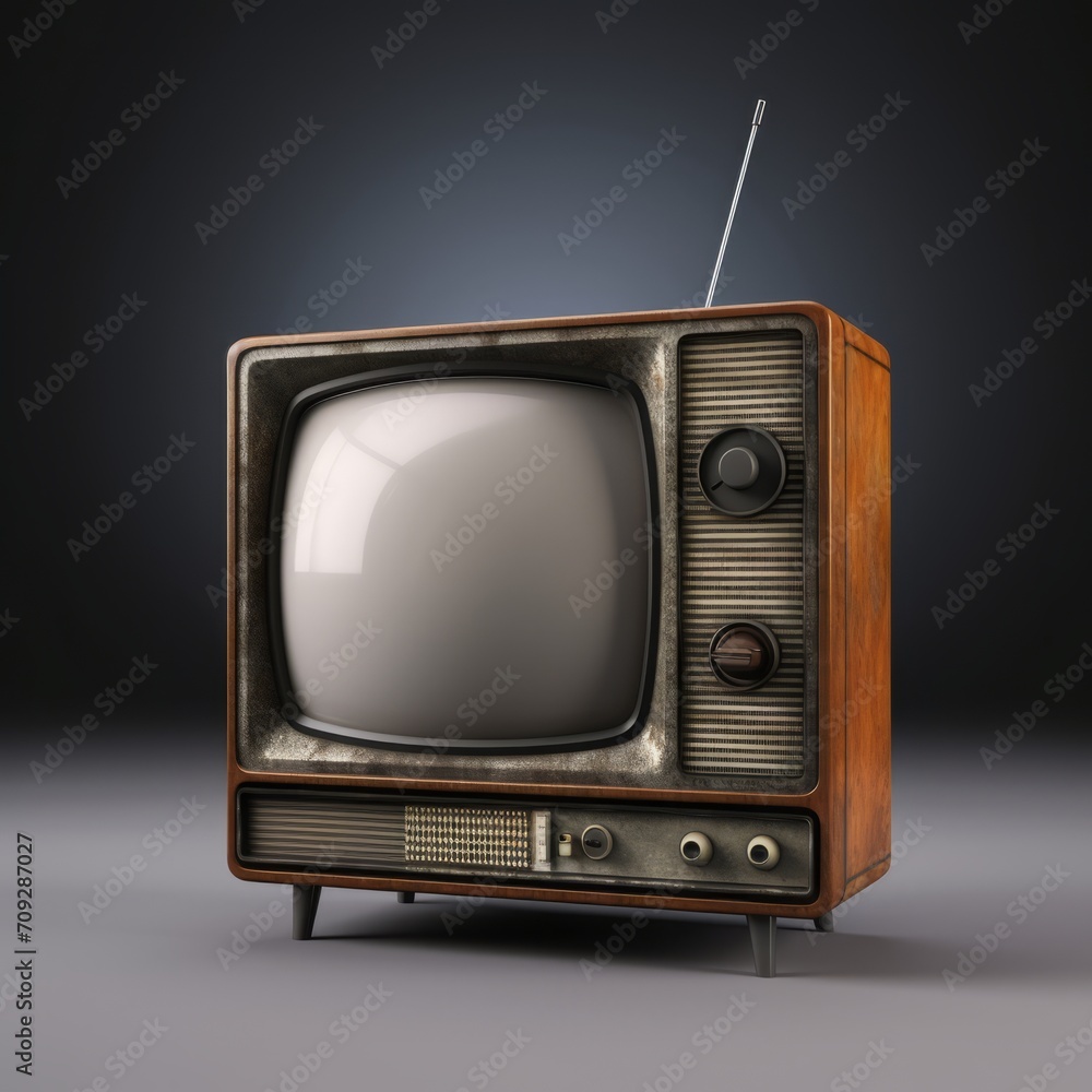 a old tv with a antenna
