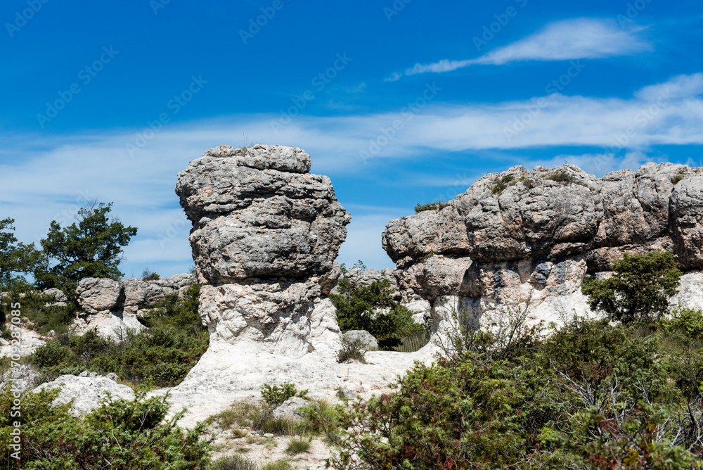 Rock formation near Forcalquier, France Rock formation near Forcalquier, France