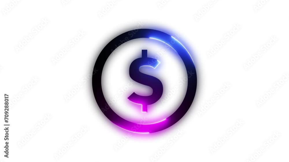 Neon dollar sign with alpha channel, economy Neon dollar sign with alpha channel, economy