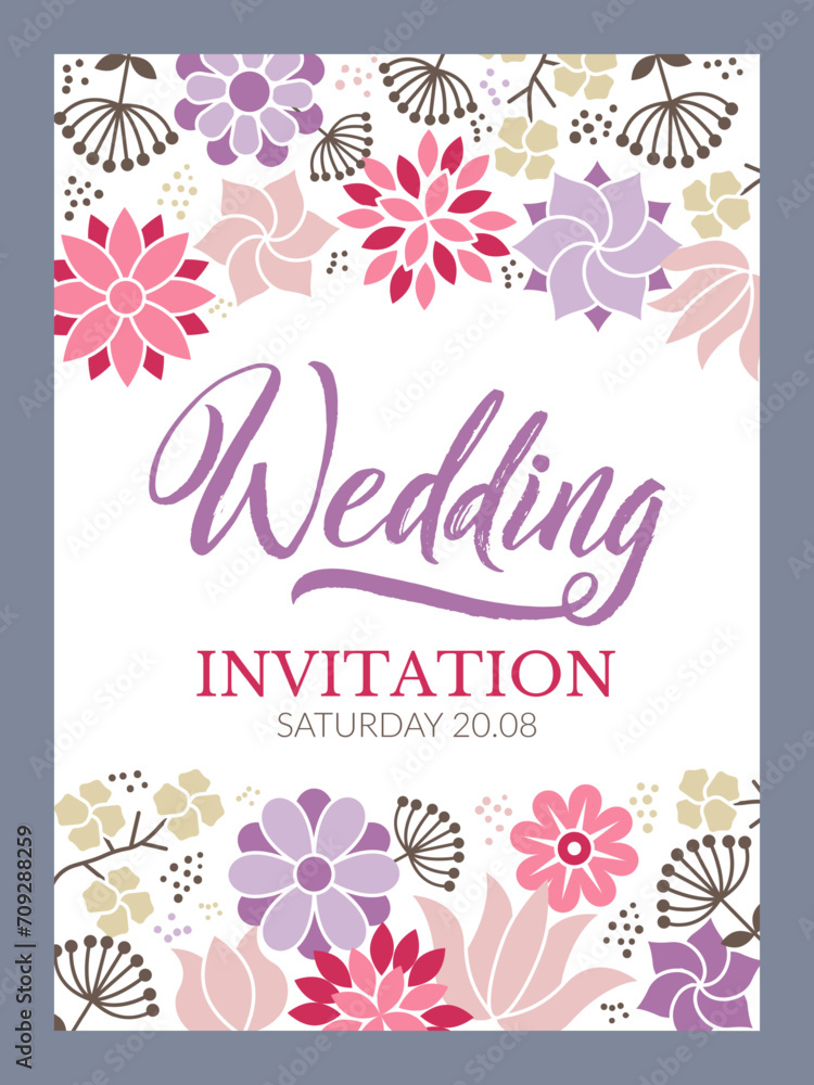 Obraz premium Wedding invitation poster invitation to celebration