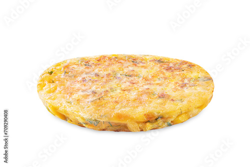 Vegetable pancakes on a white isolated background