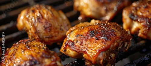 Grilled poultry thighs