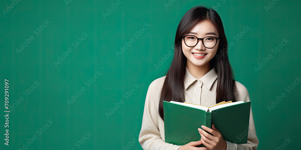 A young Asian student immersed in studying and research. A young Asian student immersed in studying and research.