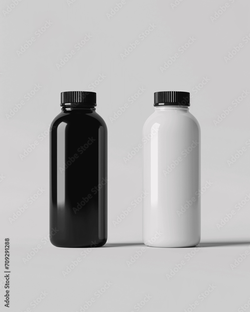 Black and white cosmetics container mockup image Black and white cosmetics container mockup image