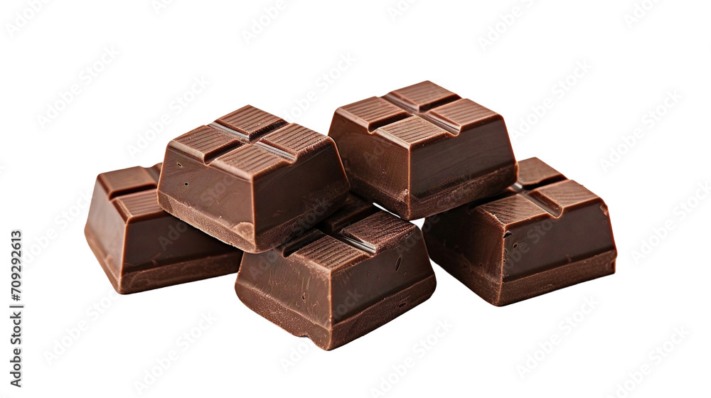 Chocolate bar pieces Isolated in transparent background. Chocolate bar pieces Isolated in transparent background.
