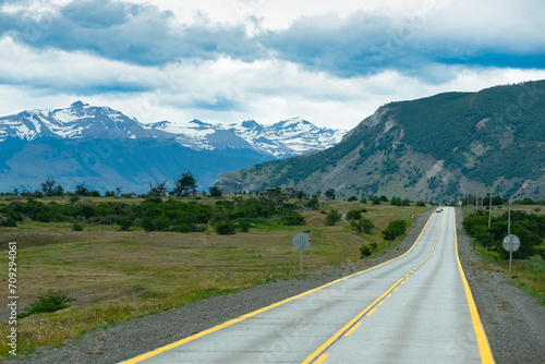 Road in the countryside at patagonia-South America.