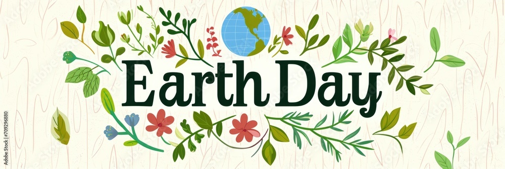 Fototapeta premium Earth Day, greeting, celebration. Eco friendly concept.
