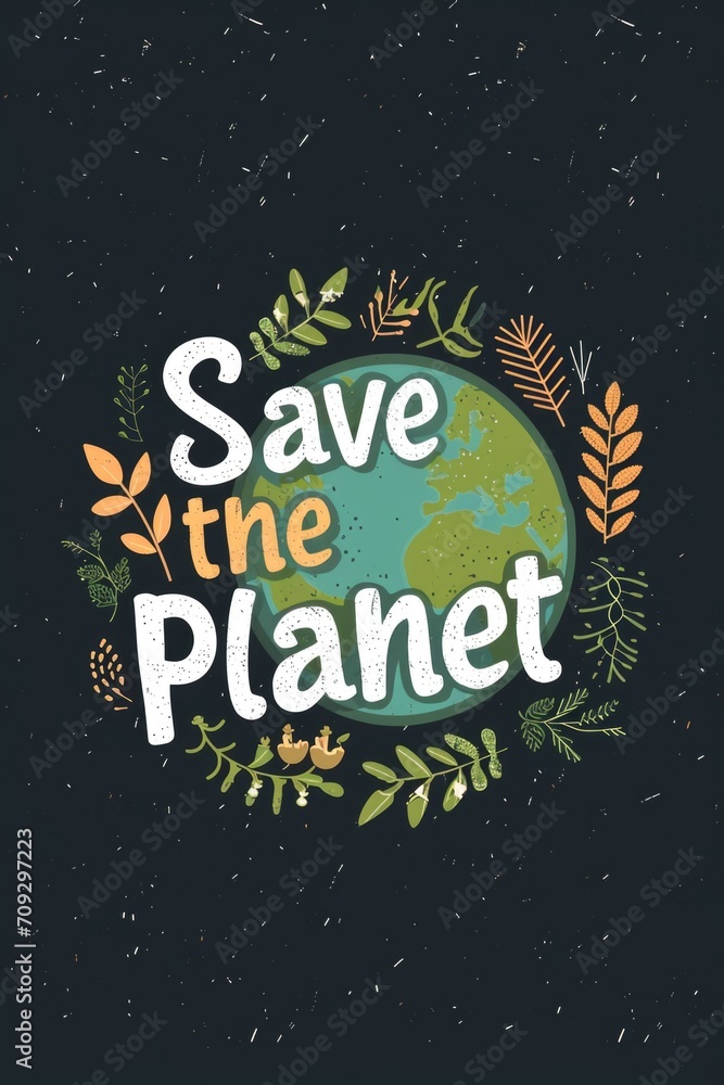 Save the planet ecological poster.