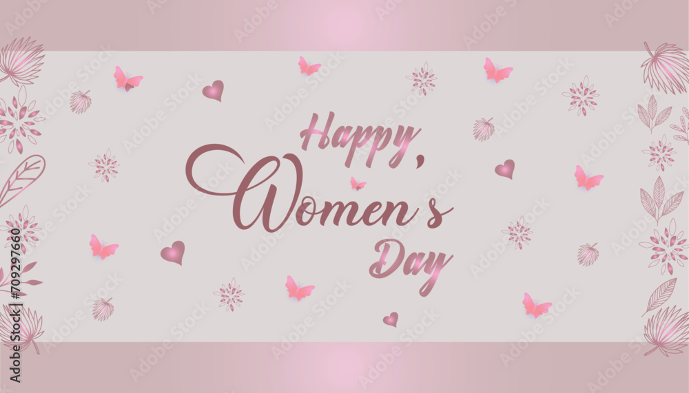 Vector international women's day, happy women's day march 8 text with woman or women's day poster, banner design.