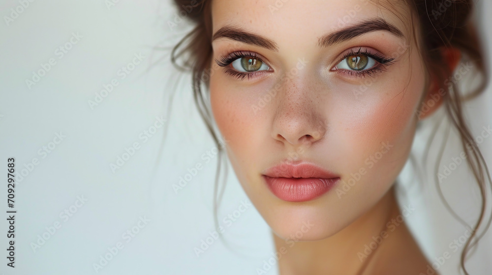 Portrait of a beautiful woman on white background. Portrait of a beautiful woman on white background.