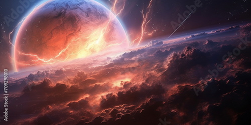 Wallpaper Mural cosmic nebula explosion, storm, storm, thunderstorm Torontodigital.ca