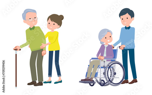 介護や介助のシーン。