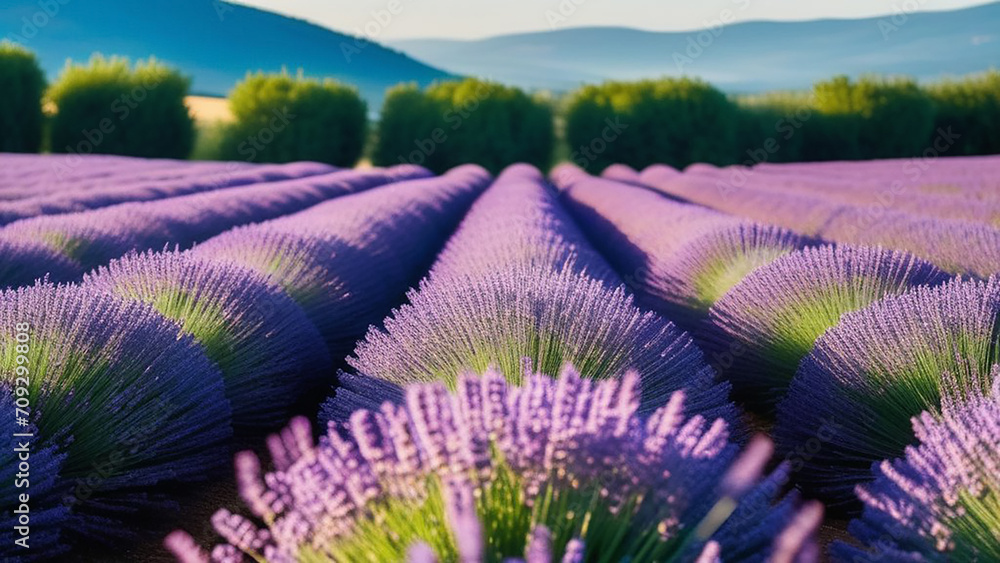 Nature landscape with lavender field.
