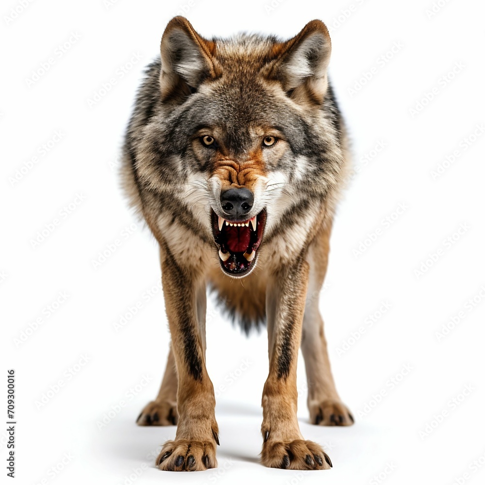 Fototapeta premium Majestic Wolf Howling. Generative ai
