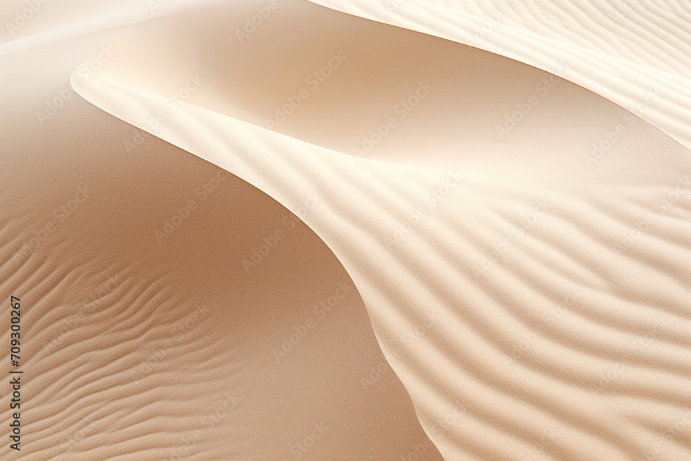 Wavy sand dunes in the desert. Generative AI