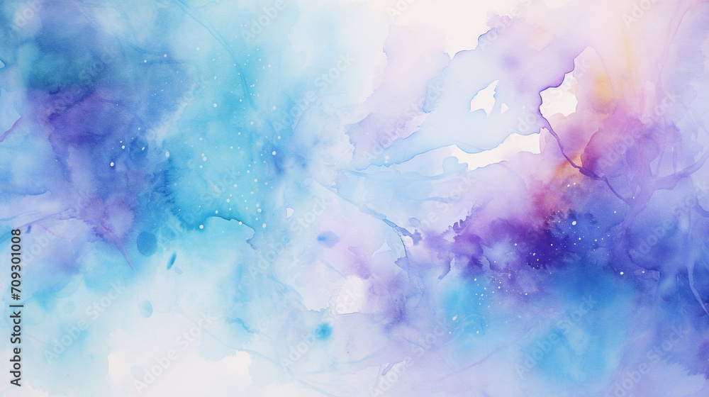 Abstract Watercolor Galaxy, Abstract representation of galaxy in watercolors, Ideal for contemporary art pieces or creative desktop wallpapers, AI Generated