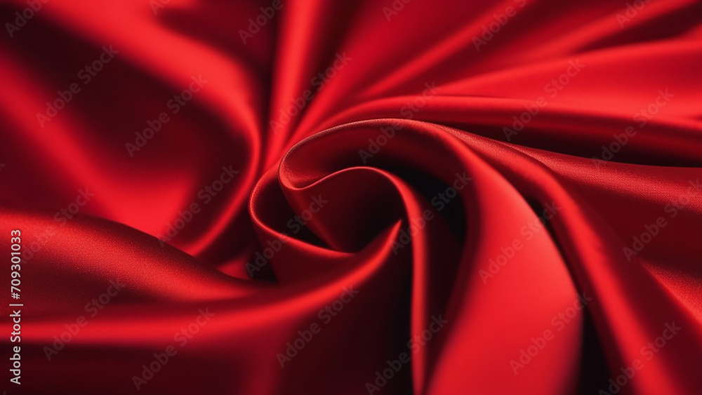 Obraz premium Red fabric draped swatch. Textile background.