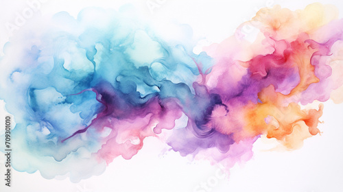 Abstract Watercolor Galaxy, Abstract representation of galaxy in watercolors, Ideal for contemporary art pieces or creative desktop wallpapers, AI Generated