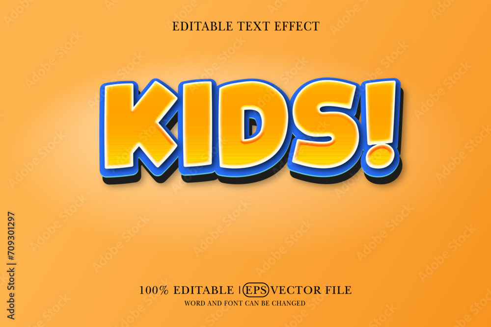 Kids 3D effect editable vector text mockup Kids 3D effect editable vector text mockup