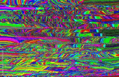 Glitch camera effect. Retro VHS background. Old video template. No signal. Static TV noise, bad TV signal