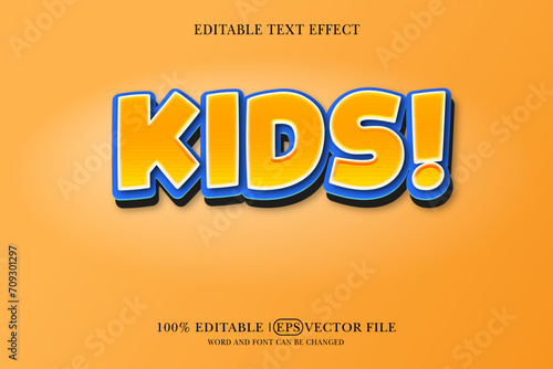 Kids 3D effect editable vector text mockup