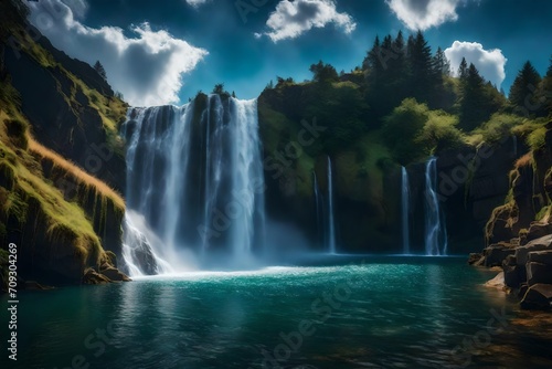 waterfall in the mountains © sharoz arts 