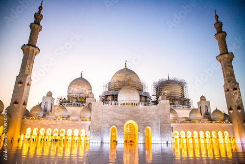 detail of Sheikh Zayed Grand Mosque in Abu Dhabi  United Arab Emirates photo