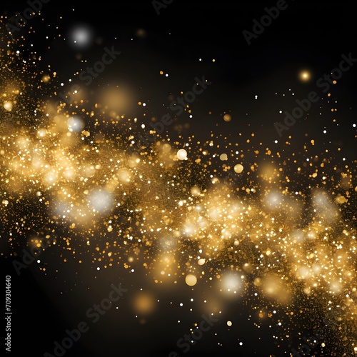 golden christmas particles and sprinkles christmas and new year. sparkling gold lights background
