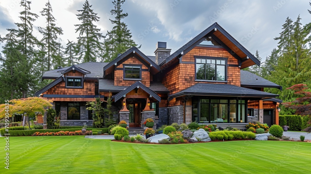 Beautiful, traditional luxury upscale house home exterior with windows ...