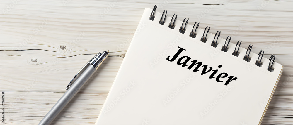 Mois de janvier noté sur un calendrier Mois de janvier noté sur un calendrier