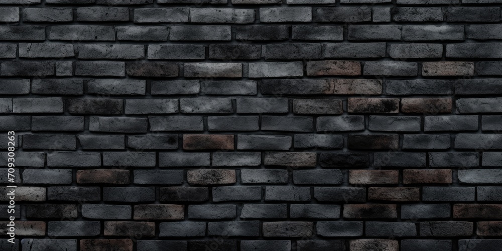 Fototapeta premium Brickwork background with black bricks for design.