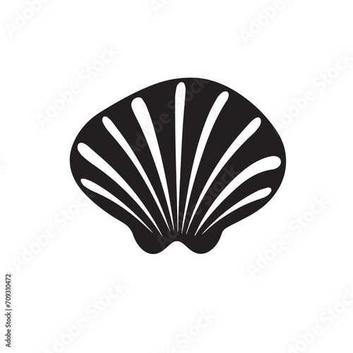 Oyster in cartoon, doodle style. Isolated 2d vector illustration in logo, icon, sketch style, Eps 10, black and white. AI Generative