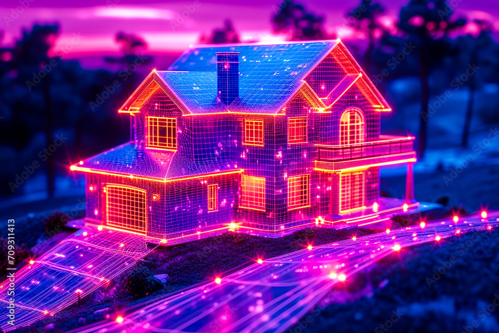 Smart house architecture model. Architecture and technology concept Smart house architecture model. Architecture and technology concept