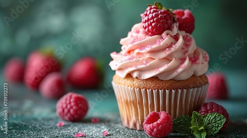 Birthday cupcakes with sprinkles for a birthday party