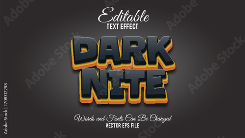 Dark nite editable text effect